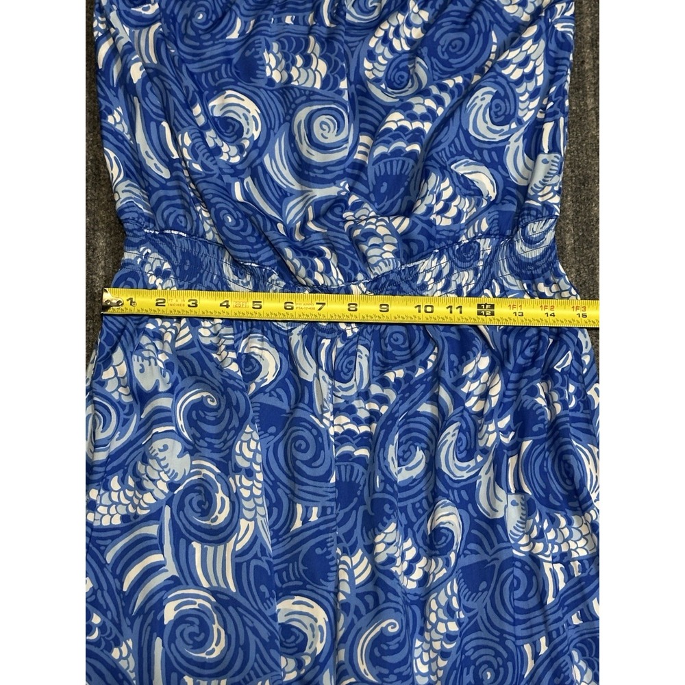 Lilly Pulitzer Strapless Jumpsuit Pic Dress Size‎ Large Blue - Picture 8 of 9